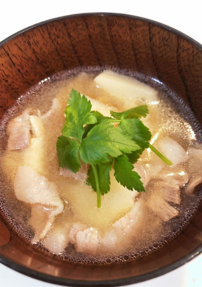 簡単　筍と豚肉の味噌汁-レシピのメイン写真