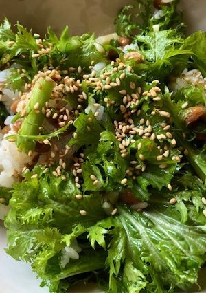 納豆とわさび菜のサラダご飯-レシピのメイン写真