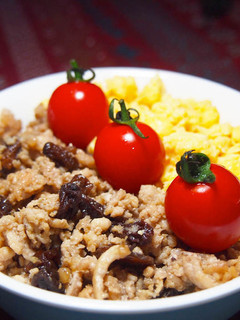 レーズン入り♪鶏そぼろと卵の2色丼-レシピのメイン写真