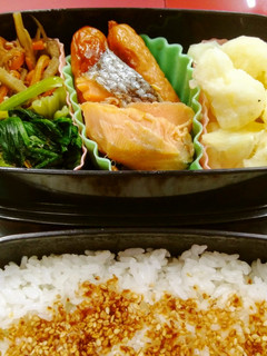 塩鮭と作り置き総菜のお弁当-レシピのメイン写真