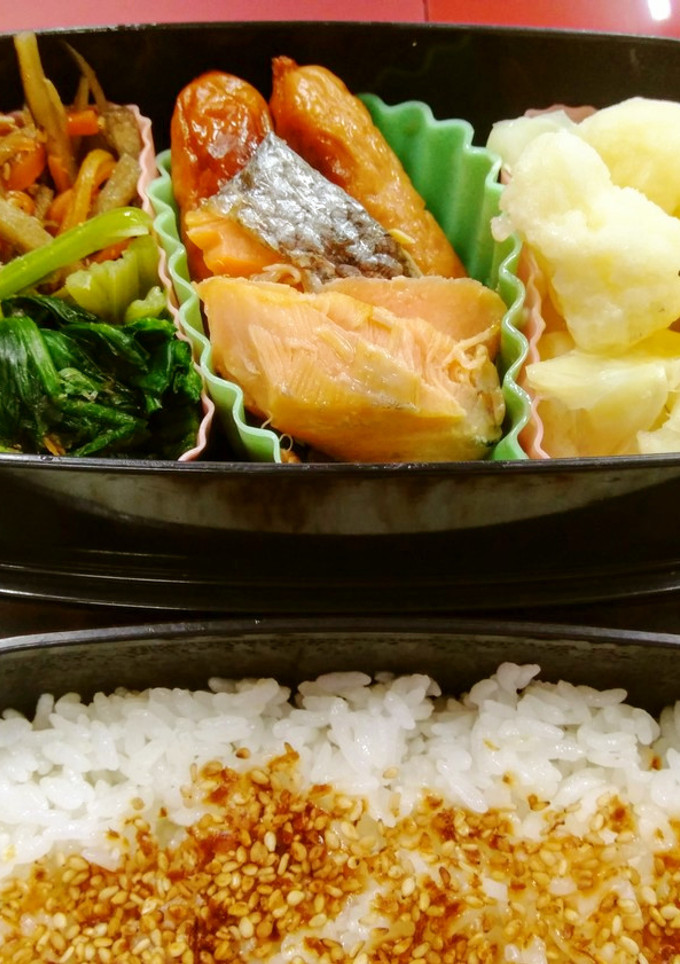 塩鮭と作り置き総菜のお弁当-レシピのメイン写真
