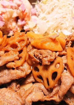 豚肉レンコンジャガイモの甘辛煮-レシピのメイン写真