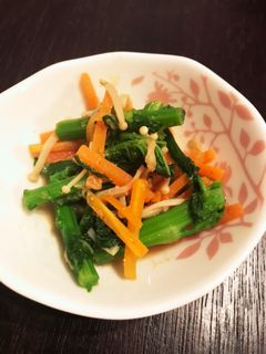 菜の花・人参・えのきの胡麻和え-レシピのメイン写真