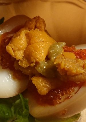 味付け卵のウニのせ-レシピのメイン写真
