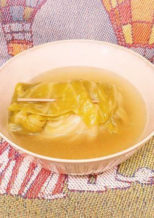 鶏ミンチで澄んだスープのロールキャベツ-レシピのメイン写真