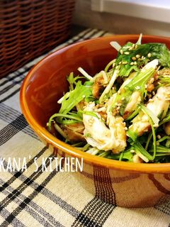 ささみと水菜の梅おかかサラダ♪♪-レシピのメイン写真
