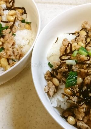 鶏ひき昆布佃煮丼（時短ですね）-レシピのメイン写真
