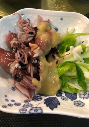 ホタルイカとうるいの酢味噌かけ-レシピのメイン写真