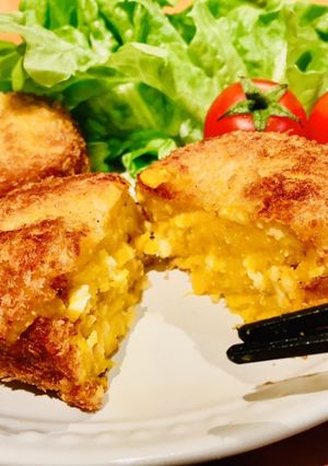 鶏ひき肉入りかぼちゃコロッケ♡-レシピのメイン写真