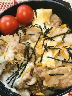 丼弁当●豚肉と玉子だけのシンプル豚玉子丼-レシピのメイン写真