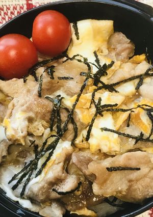 丼弁当●豚肉と玉子だけのシンプル豚玉子丼-レシピのメイン写真