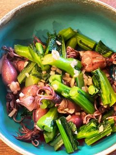 旬の味 菜の花とホタルイカのニンニク炒め-レシピのメイン写真