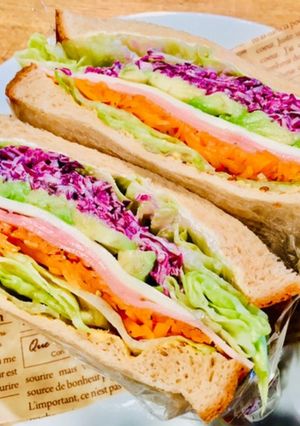 ブラン入り食パンで♡ゎんぱくサンド？♡-レシピのメイン写真