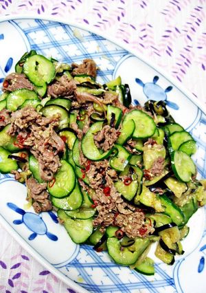 牛肉と塩もみ野菜のピリ辛炒め-レシピのメイン写真
