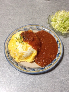 ミートソースオムライス-レシピのメイン写真