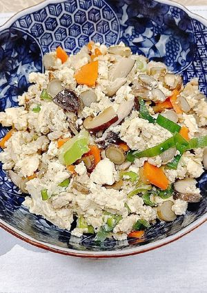 鶏挽肉入りいり豆腐-レシピのメイン写真
