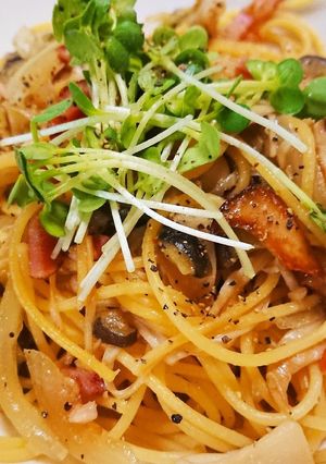 きのこと茄子の醤油スパゲティ-レシピのメイン写真