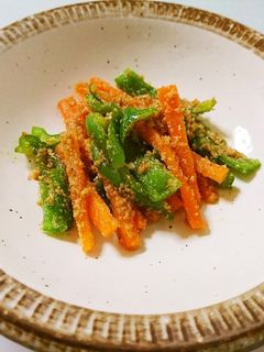 レンジで簡単☆人参とピーマンのごま和え-レシピのメイン写真