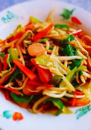 フィシュソーセージと野菜のソース炒め-レシピのメイン写真