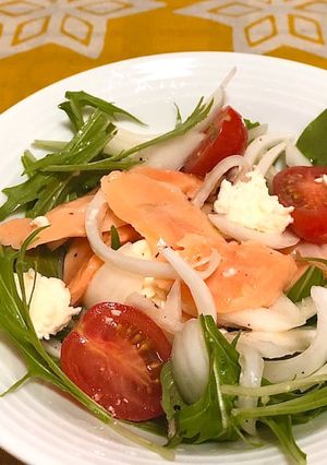 新玉ねぎとサーモンのマリネサラダ-レシピのメイン写真