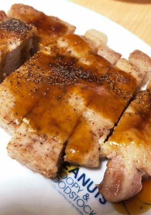 豚ロースステーキ(にんにくソース)-レシピのメイン写真