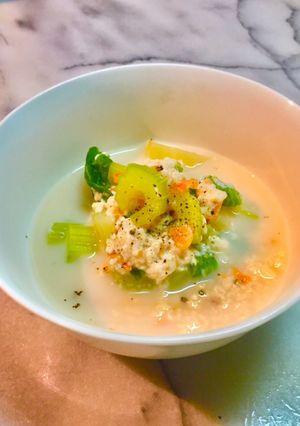 2401豆腐のポタージュ桜えびセロリ風味-レシピのメイン写真