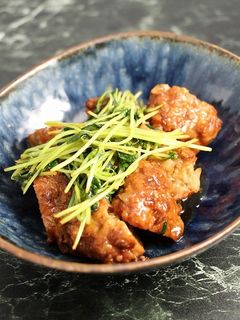簡単!豆苗つくねの甘酢餡-レシピのメイン写真