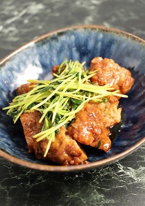 簡単！豆苗つくねの甘酢餡-レシピのメイン写真