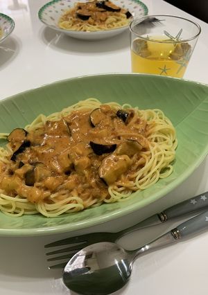 揚げなすのミートクリームパスタ-レシピのメイン写真