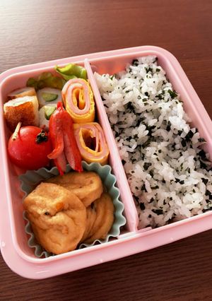 春のお弁当【わかめご飯とがんもの煮物】-レシピのメイン写真
