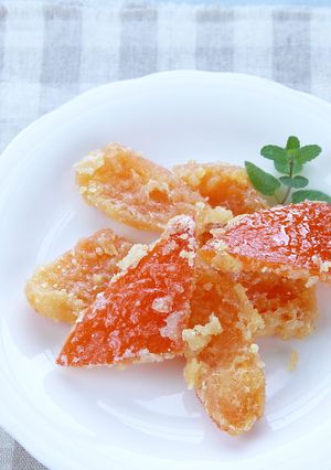 夏みかん皮で『オレンジピール』簡単-レシピのメイン写真