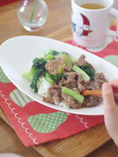 牛肉と小松菜のあんかけ丼-レシピのメイン写真