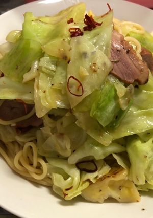 春キャベツと合鴨のペペロンチーノ-レシピのメイン写真