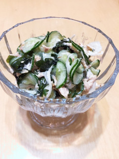 給食メニューきゅうりとわかめのツナサラダ-レシピのメイン写真