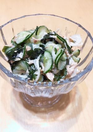 給食メニューきゅうりとわかめのツナサラダ-レシピのメイン写真