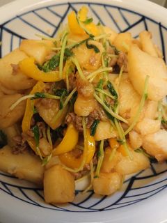 ご飯進む☆牛バラとじゃが芋の甘辛炒め♪-レシピのメイン写真