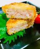 我が家のシンプル♡蓮根エビ挟み揚げ♡