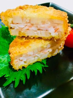 我が家のシンプル♡蓮根エビ挟み揚げ♡-レシピのメイン写真
