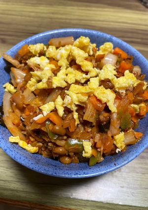 炒め納豆丼✩.*˚野菜多め-レシピのメイン写真