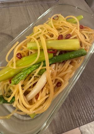 アスパラガスときのこのペペロンチーノ-レシピのメイン写真