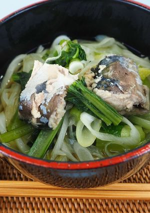 【主食】サバ缶ぶっかけうどん-レシピのメイン写真