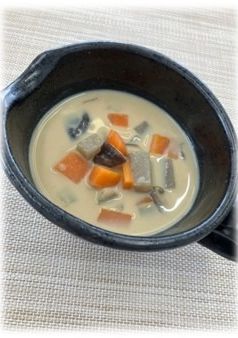 【副菜】ごろごろ具材の豆乳スープ-レシピのメイン写真