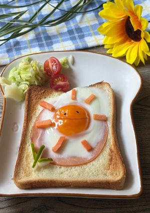 子供の朝のイヤイヤ回避！おひさまトースト🌞-レシピのメイン写真