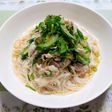 夏の夕飯簡単昼食胡瓜豚しゃぶゴマダレ素麺