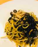 和風パスタ●ひじき煮物＆シメジのパスタ
