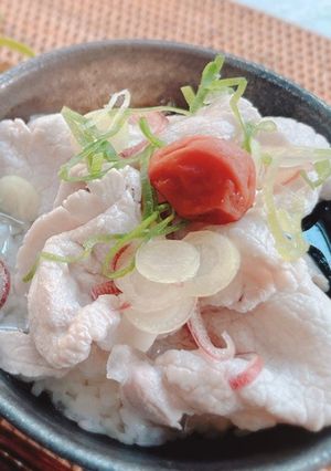 冷しゃぶと梅干しの冷やし茶漬け-レシピのメイン写真