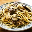 牛肉と舞茸のパスタ