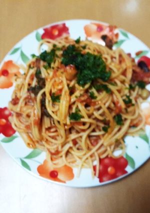 トマト缶ミックスビーンズツナ缶のパスタ-レシピのメイン写真