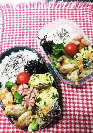 パパ弁当&ママ弁♡鶏肉パン粉焼き3/26-レシピのメイン写真