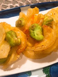 そら豆と新玉ねぎとプリプリえびのかき揚げ-レシピのメイン写真